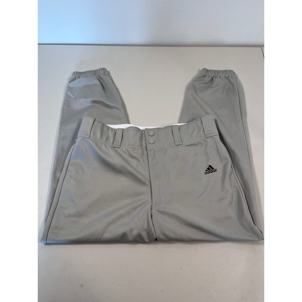 Adidas Kids Gray Climalite Baseball Pants Youth Large Reinforced Knee Athletic